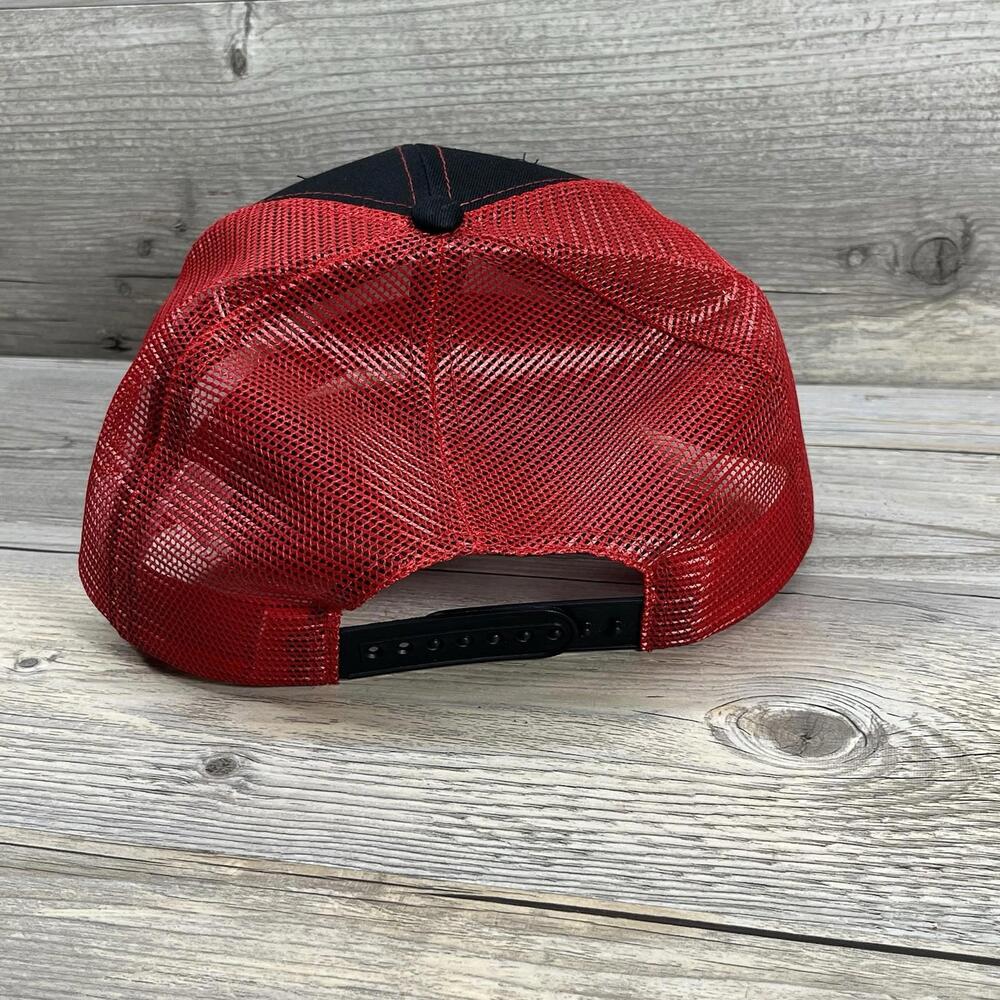 Costco Wholesale Black And Red Promo Cap Adjustable SnapBack Trucker Hat Mesh - Picture 4 of 7
